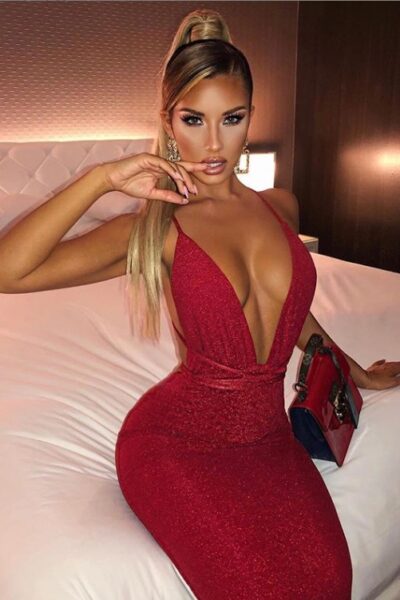 Sarra enjoying a luxury night out with escort clients in Amsterdam