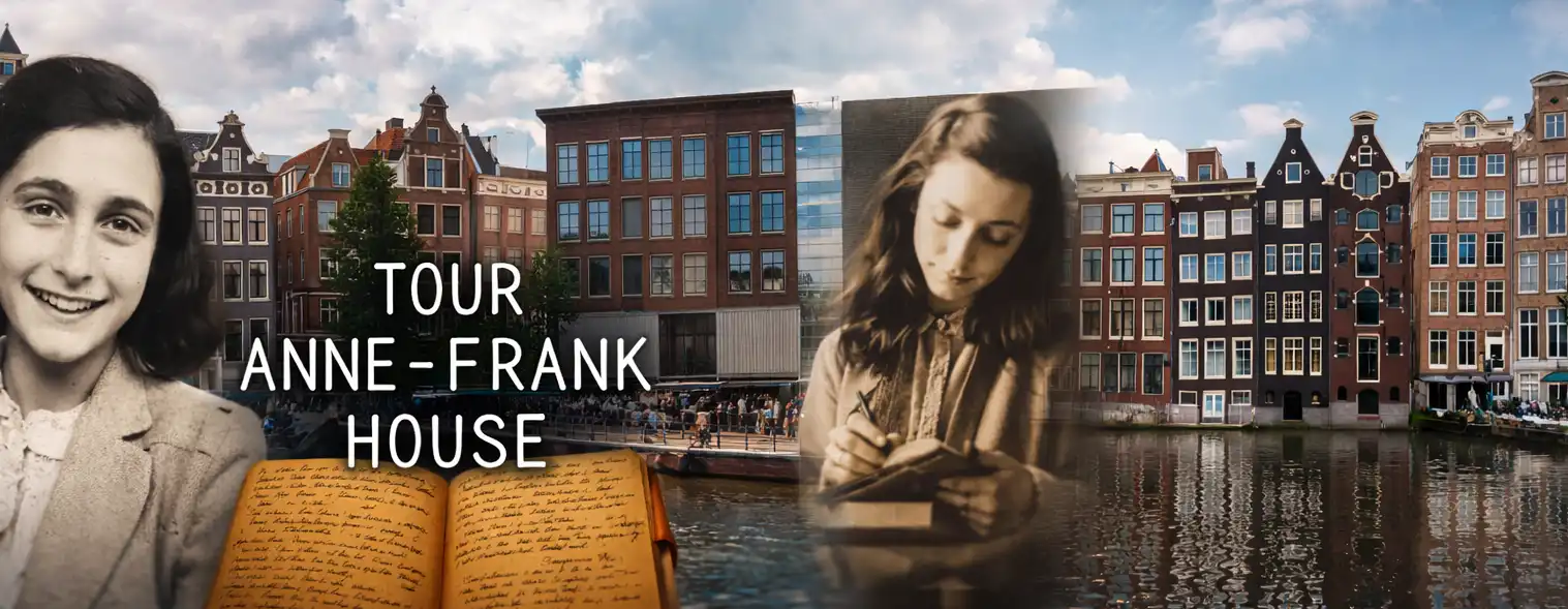 Anne Frank House museum in Amsterdam located along the historic Prinsengracht canal