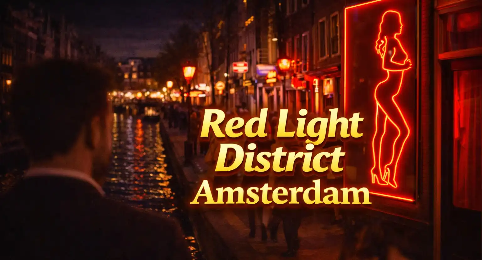 Amsterdam Red Light District at Night