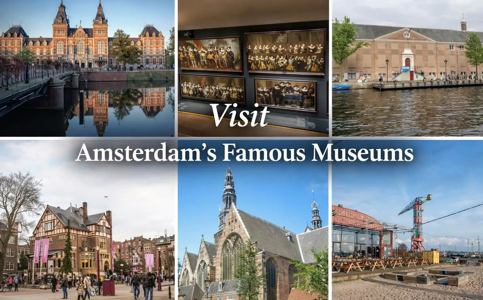famous museums in Amsterdam including Rijksmuseum and Van Gogh Museum in Museumplein